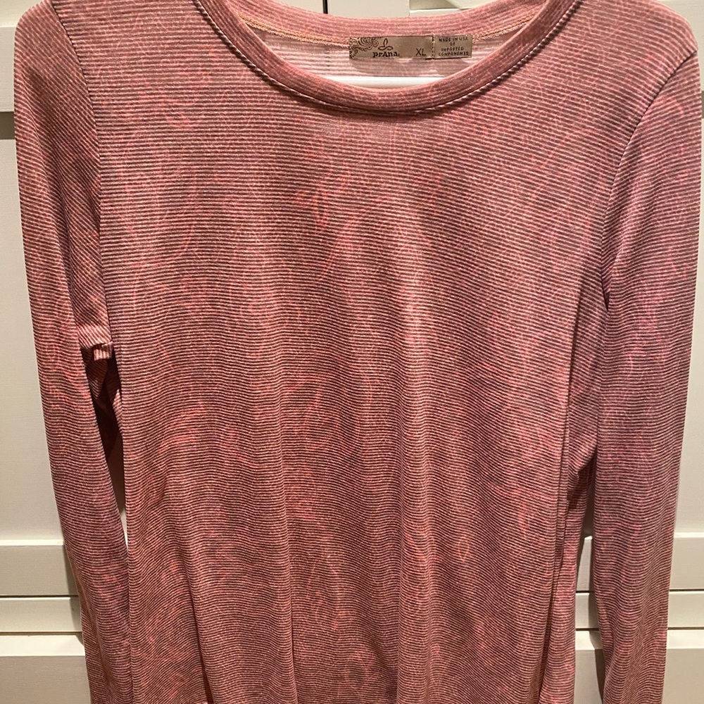 Womens PrAna long sleeve top. Size XL. Orange rust color.